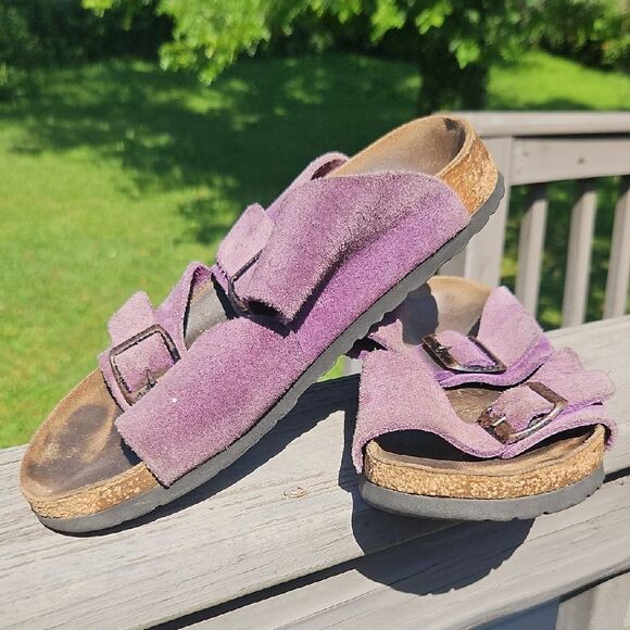 Birkenstock Shoes - Purple Suede Women's Sandals